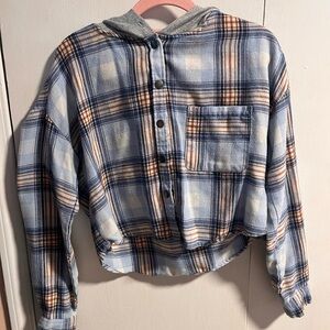 Ultra Flirt Blue and Orange Button Down Shirt Relaxed Fit